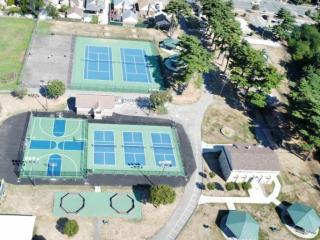 Aerial photo of courts