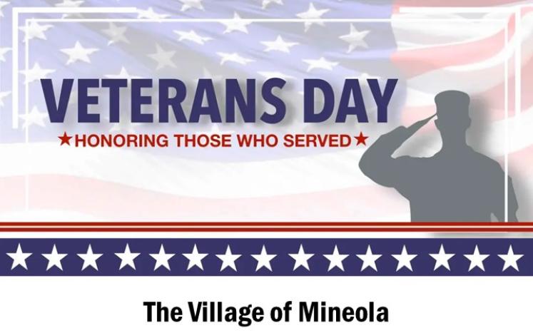 Veterans Day ceremony on November 11 at 11:00 am